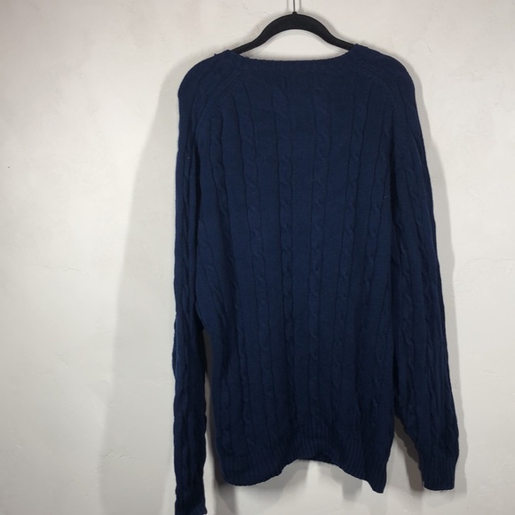 Vintage Alexander Julian Colours navy blue cable net sweater size xl - Picture 7 of 10
